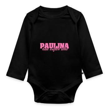Frau Paulina - Baby Bio-Langarm-Body - Schwarz - Vorne