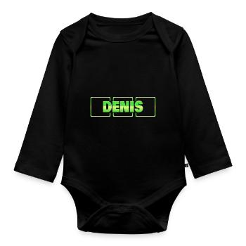 Gift Idea Denis - Organic Longsleeve Baby Bodysuit - black - Front