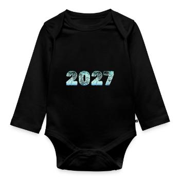 Ice 2027 - Organic Longsleeve Baby Bodysuit - black - Front