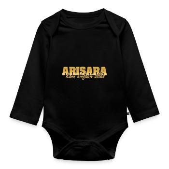 Frau Arisara - Baby Bio-Langarm-Body - Schwarz - Vorne