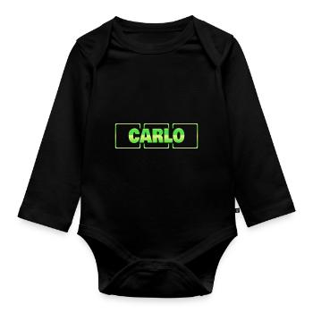 Cadeau pour Carlo - Body Bébé bio manches longues - noir - Devant
