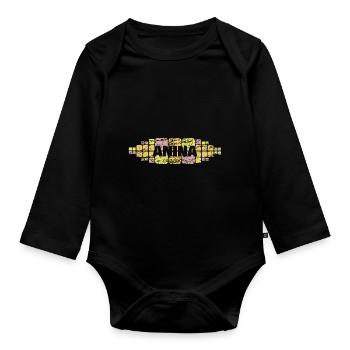Anina dans le rôle de maman - Body Bébé bio manches longues - noir - Devant