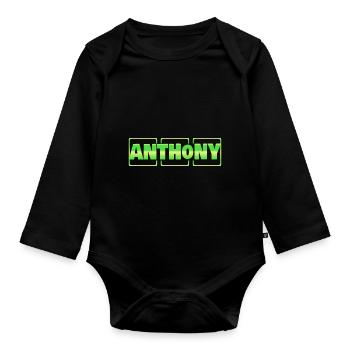 Cadeau pour Anthony - Body Bébé bio manches longues - noir - Devant