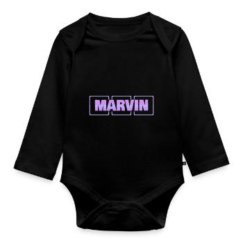 Marvin - Body Bébé bio manches longues - noir - Devant