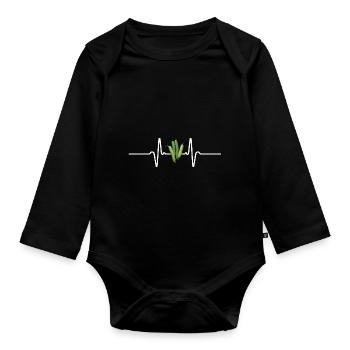 Grüne Bohnen - Baby Bio-Langarm-Body - Schwarz - Vorne