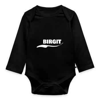 Vorname Birgit - Baby Bio-Langarm-Body - Schwarz - Vorne