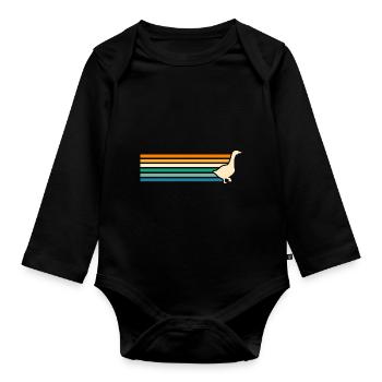 Goose - Organic Longsleeve Baby Bodysuit - black - Front
