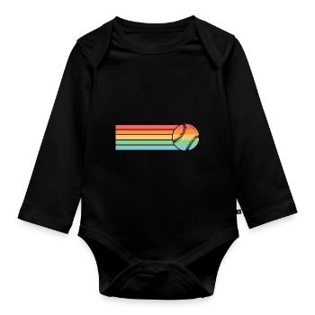 Joueur de baseball Baseball - Body Bébé bio manches longues - noir - Devant