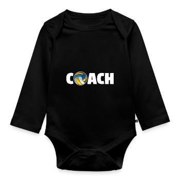 Volleyball Coach Volleyball-Team Spieler - Baby Bio-Langarm-Body - Schwarz - Vorne