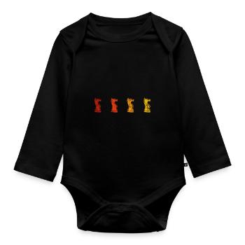 Retro Schach Schachspieler Schachmatt Schachfigur - Baby Bio-Langarm-Body - Schwarz - Vorne