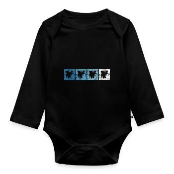 Eléphant éléphant pour enfants - Body Bébé bio manches longues - noir - Devant