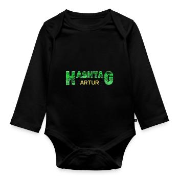 Prénom Artur - Body Bébé bio manches longues - noir - Devant