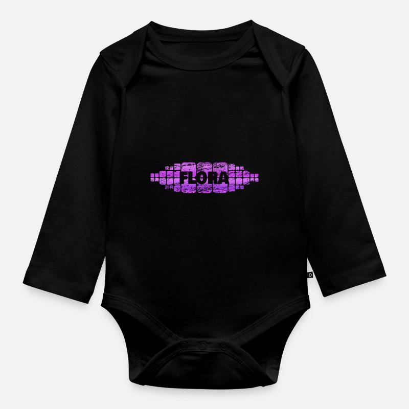 Mutter Mama Mutti Flora - Baby Bio-Langarm-Body - Schwarz