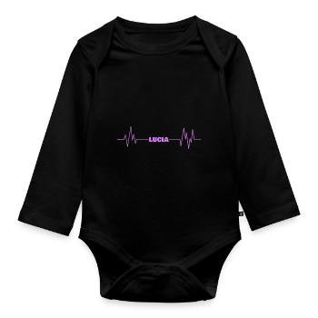 Lucia - Organic Longsleeve Baby Bodysuit - black - Front