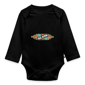 Geschenk für Alvin - Baby Bio-Langarm-Body - Schwarz - Vorne