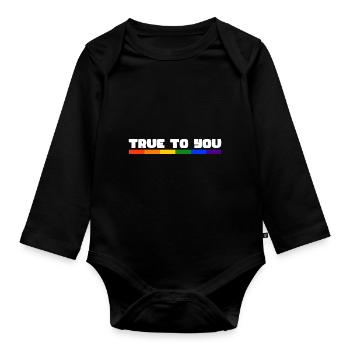 Rainbow Connection Embrace, Happy Pride - Baby Bio-Langarm-Body - Schwarz - Vorne