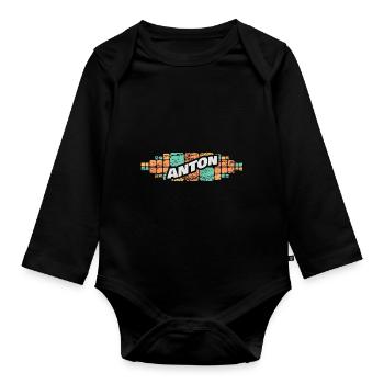 Cadeau pour Anton - Body Bébé bio manches longues - noir - Devant