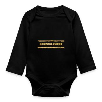 Speech teacher - Organic Longsleeve Baby Bodysuit - black - Front