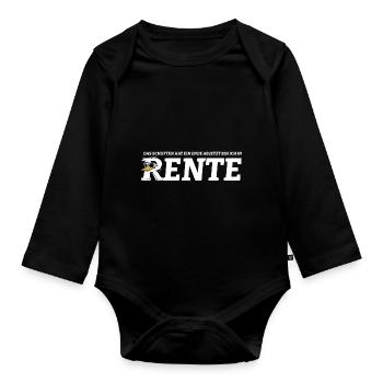 Rente Ente Cartoon Das Schuften hat ein Ende - Baby Bio-Langarm-Body - Schwarz - Vorne