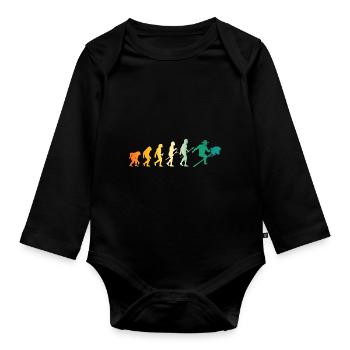 Hobbyhorse Evolution Hobby Horsing - Organic Longsleeve Baby Bodysuit - black - Front