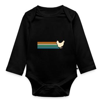 Poules Poule - Body Bébé bio manches longues - noir - Devant