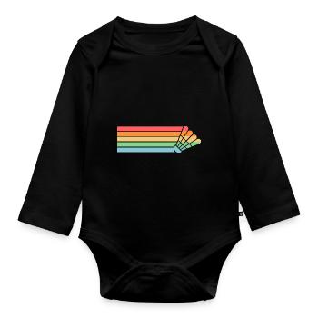 Federball Badminton - Organic Longsleeve Baby Bodysuit - black - Front
