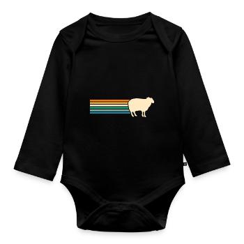 Shepherd Sheep - Organic Longsleeve Baby Bodysuit - black - Front