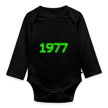 1977 - Body Bébé bio manches longues - noir - Devant