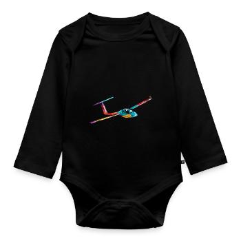 Planeur pilote - Body Bébé bio manches longues - noir - Devant