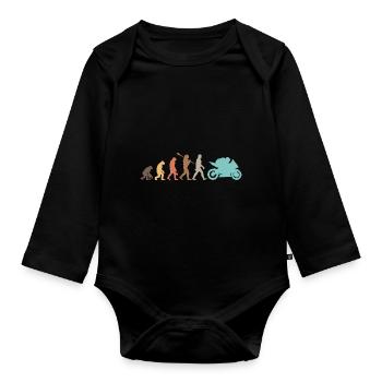Moto Evolution Vintage Shadow Biker - Body Bébé bio manches longues - noir - Devant