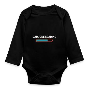 Papa Witz Laden Lustig Vatertag Humor Schlechtes Wortspiel - Baby Bio-Langarm-Body - Schwarz - Vorne