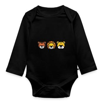 humour safari - Body Bébé bio manches longues - noir - Devant