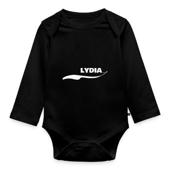 Vorname Lydia - Baby Bio-Langarm-Body - Schwarz - Vorne