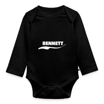 Geschenk für Bennett - Baby Bio-Langarm-Body - Schwarz - Vorne