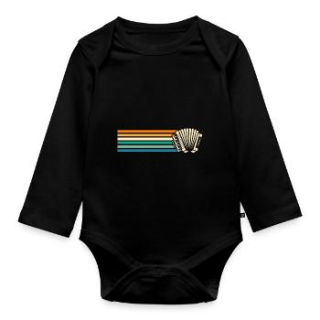 Accordion Player Accordion - Organic Longsleeve Baby Bodysuit - black - Front