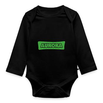 Aurora - Organic Longsleeve Baby Bodysuit - black - Front