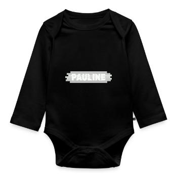 Cadeau pour Pauline - Body Bébé bio manches longues - noir - Devant