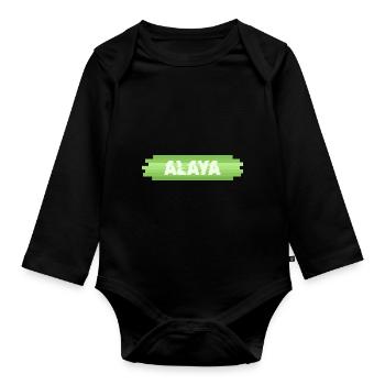 Geschenk für Alaya - Baby Bio-Langarm-Body - Schwarz - Vorne