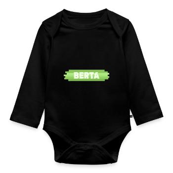 Geschenkidee Berta - Baby Bio-Langarm-Body - Schwarz - Vorne