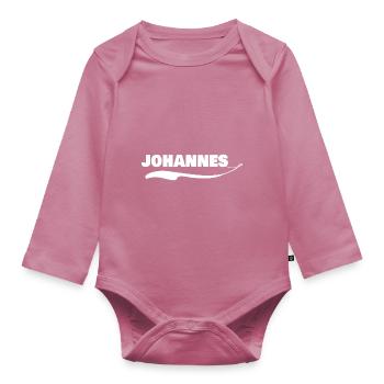 Gift for John - Organic Longsleeve Baby Bodysuit - mauve - Front