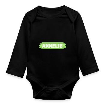 Annelie als Geschenkidee - Baby Bio-Langarm-Body - Schwarz - Vorne