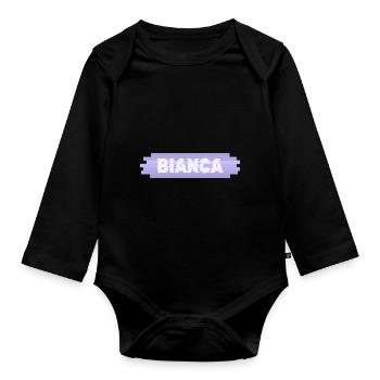 Geschenk für Bianca - Baby Bio-Langarm-Body - Schwarz - Vorne