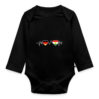 Kurden Kirdischer Herzschlag - Baby Bio-Langarm-Body - Schwarz - Vorne