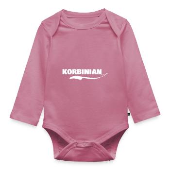 First name korbinian - Organic Longsleeve Baby Bodysuit - mauve - Front