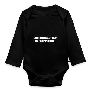 CONTRADICTION IN PROGRESS - Organic Longsleeve Baby Bodysuit - black - Front