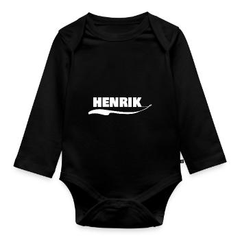 Vorname Henrik - Baby Bio-Langarm-Body - Schwarz - Vorne