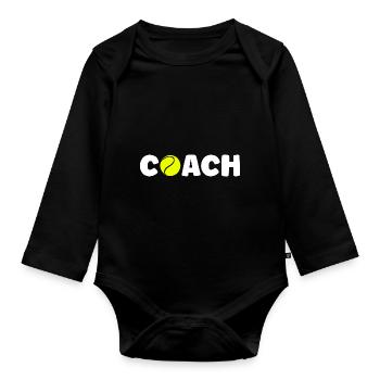 Tennis Coach - Organic Longsleeve Baby Bodysuit - black - Front