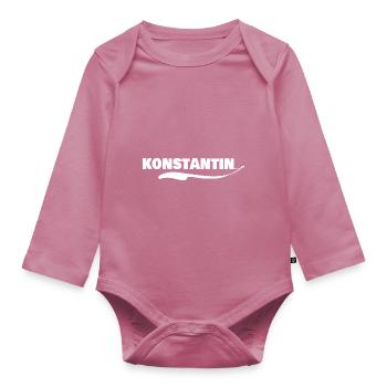 Constantine as a given name - Organic Longsleeve Baby Bodysuit - mauve - Front