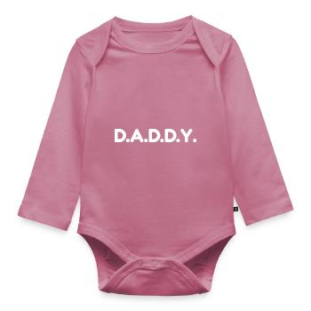 papa - Body Bébé bio manches longues - mauve - Devant