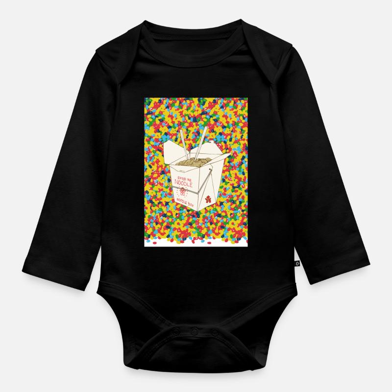 noodle box - Baby Bio-Langarm-Body - Schwarz